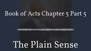 The Plain Sense - Book of Acts Chapter 5 Part 5