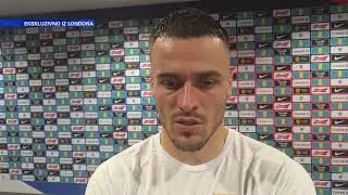 Filip Kostić i Ognjen Mimović nakon poraza od Engleske I SPORT KLUB Fudbal