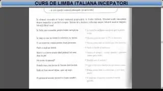 Învață  Italiana Online Curs Incepatori (tema+vocabular) - Lectia 27