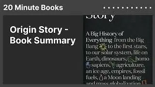 Origin Story - Book Summary