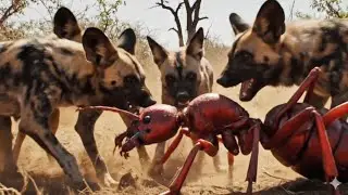 Giant Red Ant vs African Wild Dogs | Extreme Jungle Chase