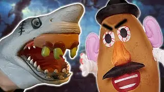 SHARK PUPPET VS EVIL POTATO!!!