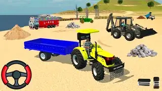 🛑 JCB END 🚜 JHOTTA 🤪 TRACTOR TROLLEY UNLOADING STONE 🪨🏗️ FROM TATA TRUCK ROAD ROLLER 🎢 3D GAM 