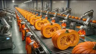 How It's Made - How They Harvest Pumpkins for Pie Filling - Inside a Pumpkin Processing Factory