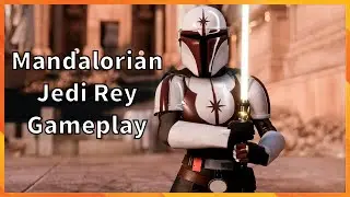 Mandalorian Jedi Rey Gameplay Star Wars Battlefront 2