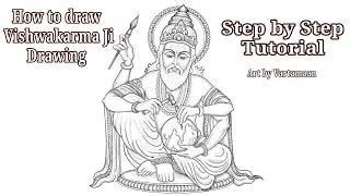 How to draw vishwakarma ji Digital Drawing #digitalarttutorial #art #youtube 