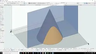Descriptive Geometry, Hyperbolic section of a right cone.