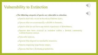 vulnerability to extinction