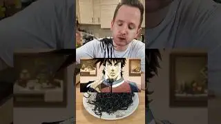 Homemade Squid Ink Pasta from JoJo's Bizarre Adventure! 🐙🍝 #jojos #pasta #anime #shorts