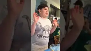 My 10 year old grandson, Anderson, imitates Donald Trump