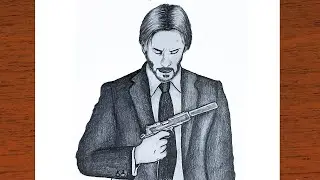 How To Draw JOHN WICK / Step By Step Pencil Drawing
