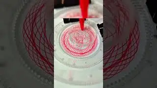 Bright red spirograph with clips and board design numbers 43 #spirograph