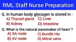 RML Lucknow staff nurse previous questions||Most Important MCQs from previous questions paper