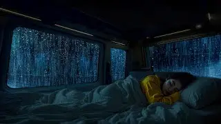 Sleep Instantly with Sound Rain & Thunder at Night - Rain Sounds on Window Car for Deep Sleep - ASMR