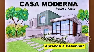 ✅COMO DESENHAR CASA MODERNA EM PERSPETIVA USANDO 2 PONTOS DE FUGA [passo a passo]