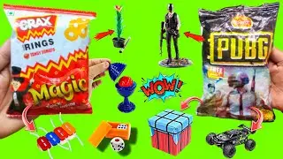 🤩 Crax Rings Magic Trick Inside Vs Pubg Snacks With Free Gift Inside | Snacks Unboxing 🤩