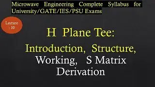 H Plane Tee: Basics, Concepts, Structure, Derivation S Matrix | Microwave Engineering | Lec-10