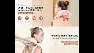 Neck and Shoulder Massager, Cordless Lymphatic Neck Massager with Heat for Pain Relief Deep Tissue