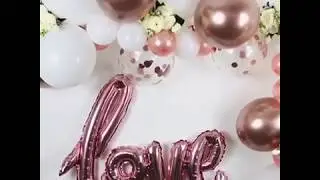 White and Rose Gold Balloon Garland Kit by My Dream Party Shop
