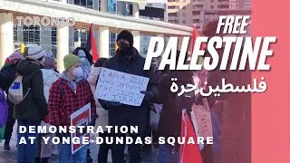 Canada: Pro-Palestinian protesters rally at Yonge-Dundas Square - January 29, 2022