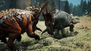 Sangue e Velocidade, O Desafio da Grande Coroa, vida do Estiracossauro touro. | Path of Titans.