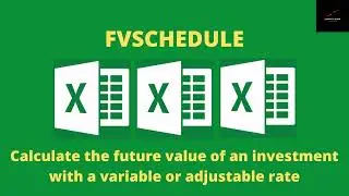 FVSCHEDULE function in excel to calculate future value on an investment with variable rate.
