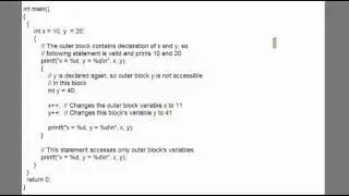 C Tutorial 5: Scope of a Variable-Part 1