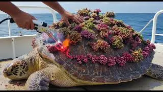 Freeing a Turtle from Coral Overgrowth &mdash; Nature&rsquo;s Rescue Mission! 🌊🐢