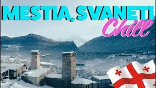 Mestia, Georgia - chill out, relaxing drone footage of a magnificent winter wonderland
