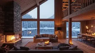 Calm Jazz Music for Midnight Relaxation | Cozy Winter Cabin