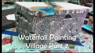 Christmas Village Waterfall Base Painting | Part 2