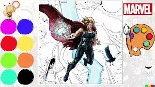 COLORING MARVEL CHARACTERS - THOR AND THUNDER - COLORING BOOK - BY DETECTIVE BEECOLOR