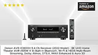 Denon AVR-X3800H 9.4-Ch Receiver (2022 Model) - 8K UHD Home Theater AVR Built-in Bluetooth