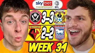 CHAMPIONSHIP WEEK 34 PREDICTIONS
