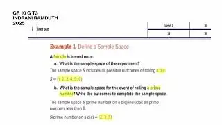 PROBABILTY Q 2 SAMPLE SPACE GR 10