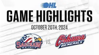 OHL Highlights: Saginaw Spirit @ Oshawa Generals Oct. 20, 2024