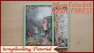 Scrapbooking tutorial | Album 8x8 pollici (21x21cm) MAGIC FOREST di [Stamperia]