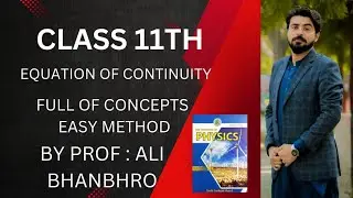 Equation of continuity || xi physics || fluid dynamics