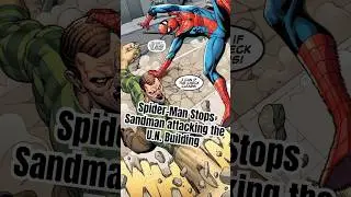 Spider-man stops sandman attacking the U.N building. #spiderman #sandman #amazingspiderman #comicdub