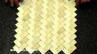 Sovalli Crema Marfil Herringbone Style Feature Wall Mosaic Tile