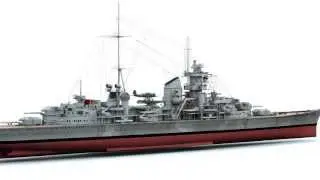 3d model of the German heavy cruiser Prinz Eugen.