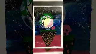 Floating island #arylicpainting #viralart #beginners #artandcraft #acrylicscenery #suzume #anime