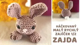 ❤️Háčkovaný zajíček, mini hračka, dekorace na Velikonoce králíček pro začátečníky, psaný návod 1/2❤️
