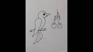 How to draw a beautiful bird 🕊️ with number 200 / very easy bird drawing/ step by step