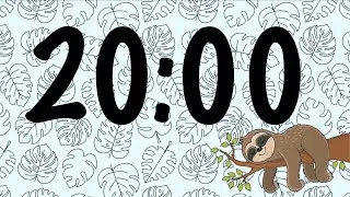 20 Minute Sleepy Sloth Timer (Summer Synth Tones at End)