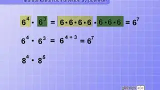 Multiplikation/Division med potenser