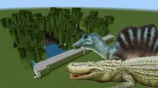 membangun 2 kandang spinosaurus dan purusaurus in minecraftpe