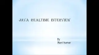 Java Realtime interview with 4+ years of exp.