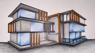 #066 - How to Draw a House in Two Point Perspective