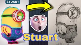 How to Draw Stuart from Despicable me 3&hearts;️🤯😂 #despicableme #draw 